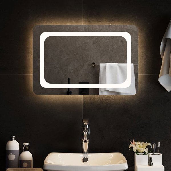 vidaXL Καθρέφτης μπάνιου με LED, 60x40 cm