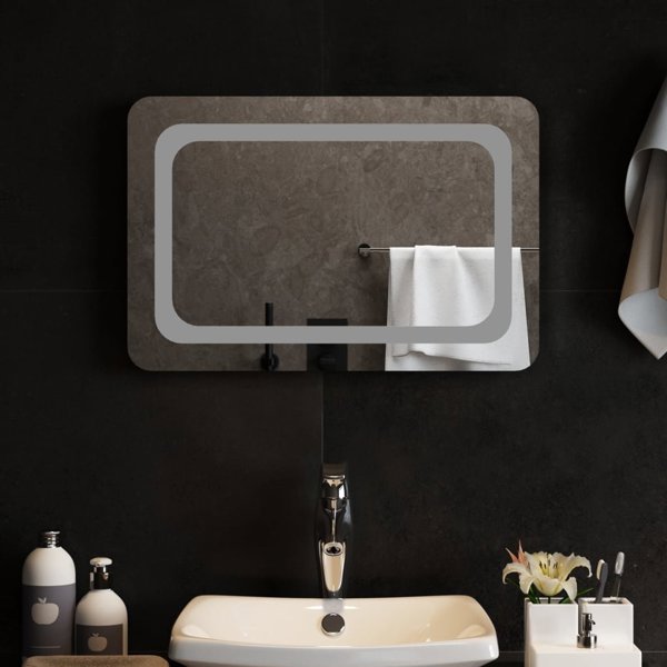 vidaXL Καθρέφτης μπάνιου με LED, 60x40 cm