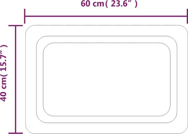 vidaXL Καθρέφτης μπάνιου με LED, 60x40 cm