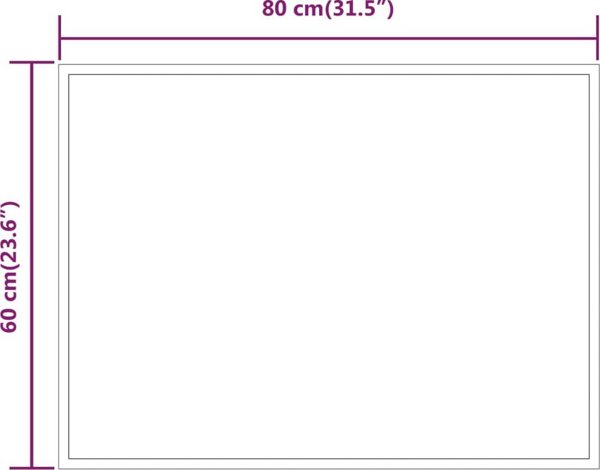 vidaXL Καθρέφτης μπάνιου με LED 80x60 cm