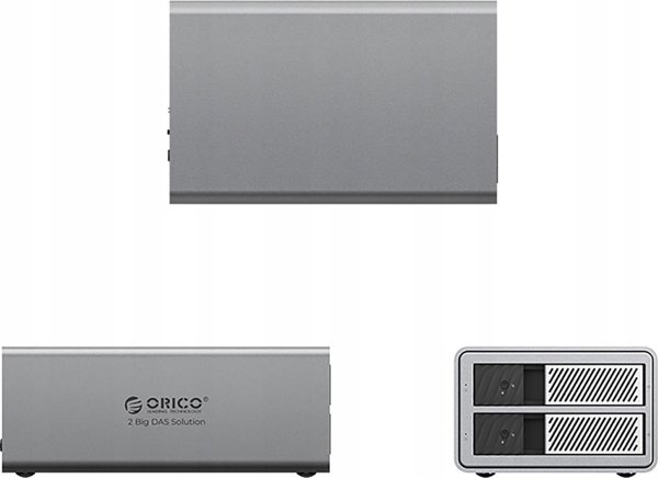 Macierz dyskowa na 2 dyski RAID 2,5"/3.5" SATA HDD/SSD - szara