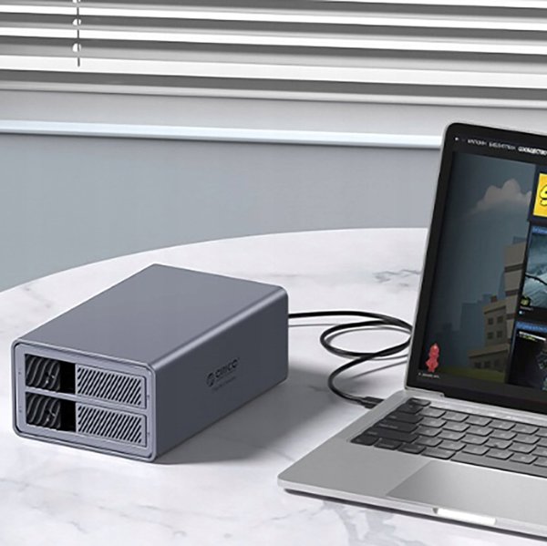 Macierz dyskowa na 2 dyski RAID 2,5"/3.5" SATA HDD/SSD - szara