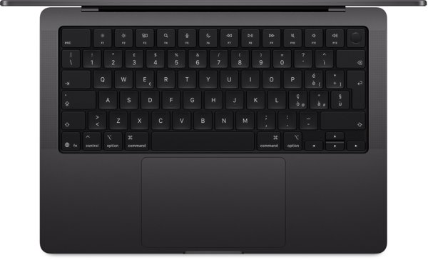 MacBook Pro14" M5 Space Black/M5-10C-CPU,10C-GPU/32GB/2TB SSD/BKey-ID-Deutsch/96W USB-C Power