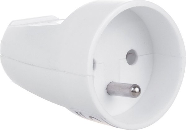 Maclean MCE331 Απλή Πρίζα Καλωδίου 230V με Γείωση, Τύπου E, 16A, 250V, Λευκή