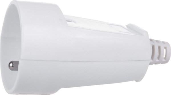 Maclean MCE331 Απλή Πρίζα Καλωδίου 230V με Γείωση, Τύπου E, 16A, 250V, Λευκή