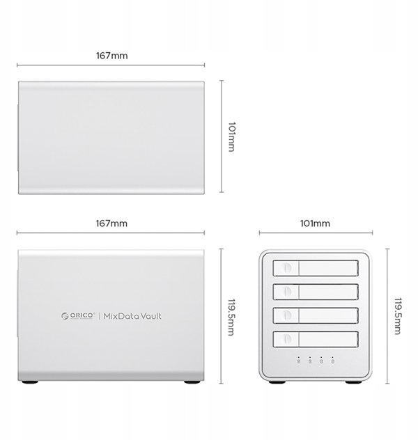 Macierz dyskowa Orico 8848RC3 DAS Series 4-zatokowa 2.5 HDD SSD - biala