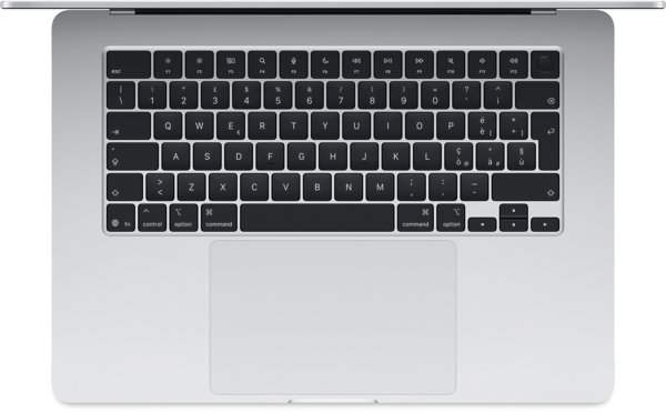 MacBook Air 15" M4 Silver/M4-10C-CPU,10C-GPU/16GB/256GB SSD/BKey-ID-Deutsch/70W USB-C Power