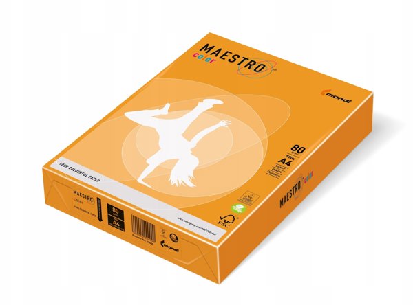 Χαρτί Εκτύπωσης Maestro Color A4 80g Mandarine 500 Φύλλα