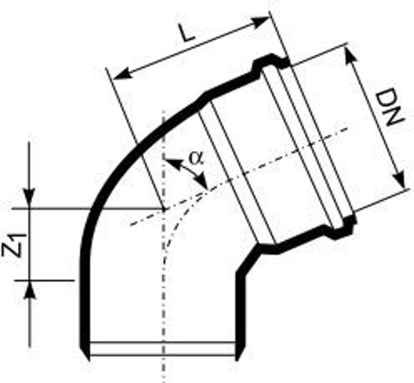 Magnaplast Γωνία 30° για Εσωτερική Αποχέτευση HTB 110mm (11010)