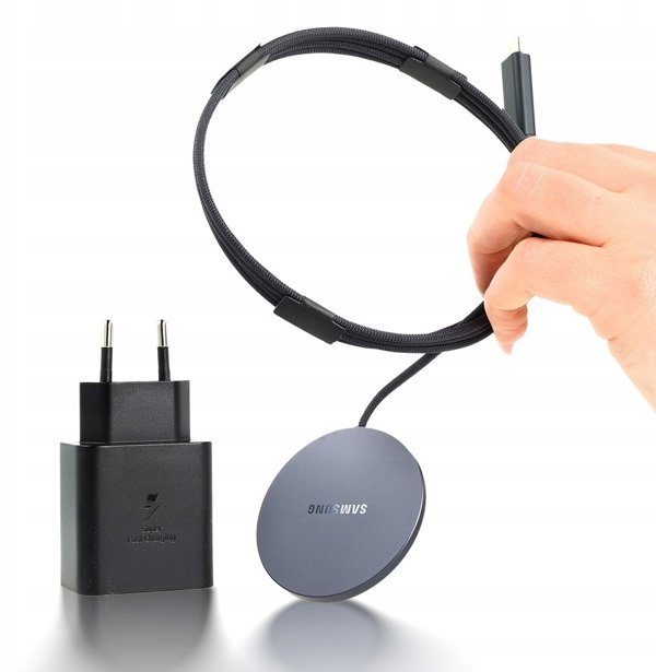 Ασύρματος Φορτιστής Indukcyjny Samsung EP-P2900TB 25W Qi2 + Φορτιστής Δικτύου 45W Μαύρος