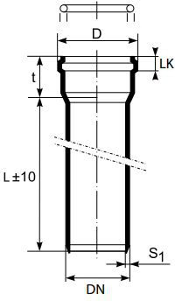 Magnaplast Σωλήνας Αποχέτευσης 160mm 0,5m με Φλάντζα