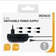 Maitinimo šaltinis DELTACO nuo 240 V iki 3-12 V, 1,5 A, 6 skirtingi antgaliai, juodas / PSR-15B