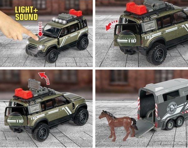 Majorette Grand Land Rover Σετ Μεταφοράς Αλόγου Με Φως & Ήχο 25cm