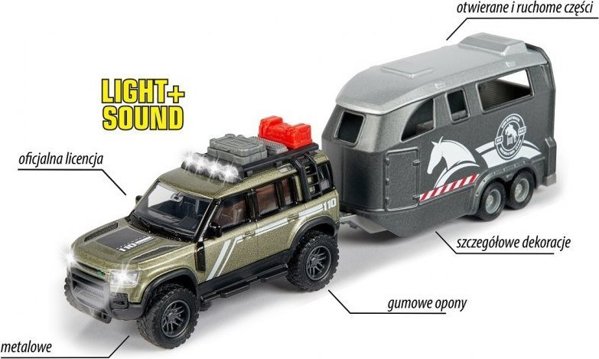 Majorette Grand Land Rover Σετ Μεταφοράς Αλόγου Με Φως & Ήχο 25cm
