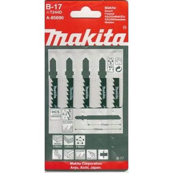 Makita Brzeszczoty do wyrzynarek B-17 typT HCS 71mm TPI6 5szt. - A-85690