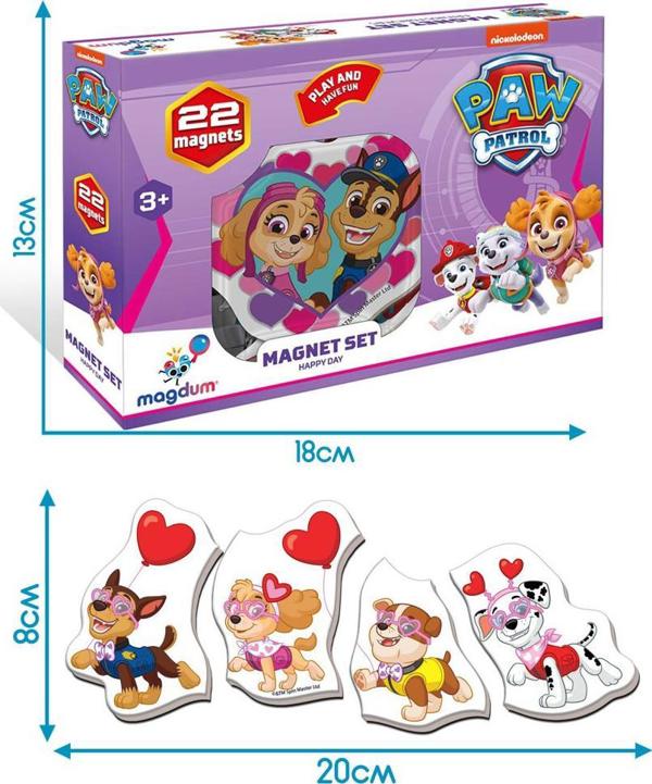 Maksik Σετ Μαγνήτες Ψυγείου Paw Patrol Happy Day, 22 Τεμάχια, Πολύχρωμα, Για Παιδιά 3+ Ετών