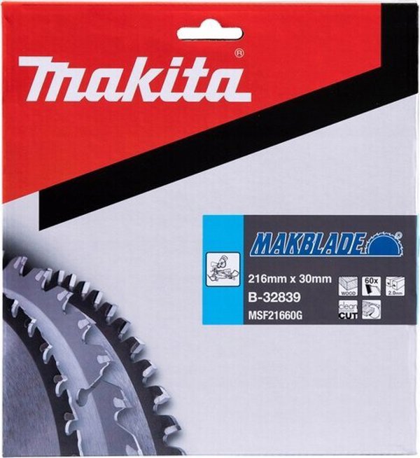 Makita MAKITA Δίσκος πριονιού 216x30x60δ MAKBLADE για ξύλο