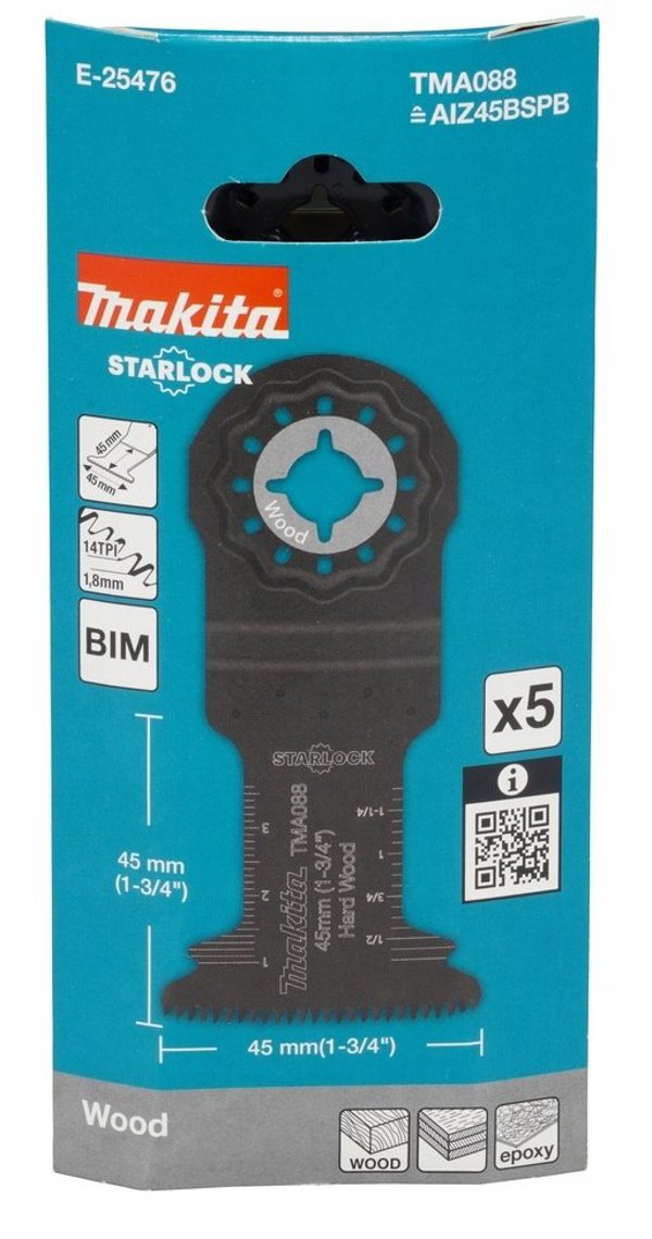 MAKITA MT Λεπίδα για βαθύ κόψιμο BIM 45mm x 45mm 14δ/C TMA088 /5 τεμ.