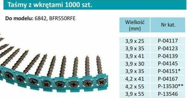 Makita Ταινία με Βίδες 3,9x25mm MF-30913