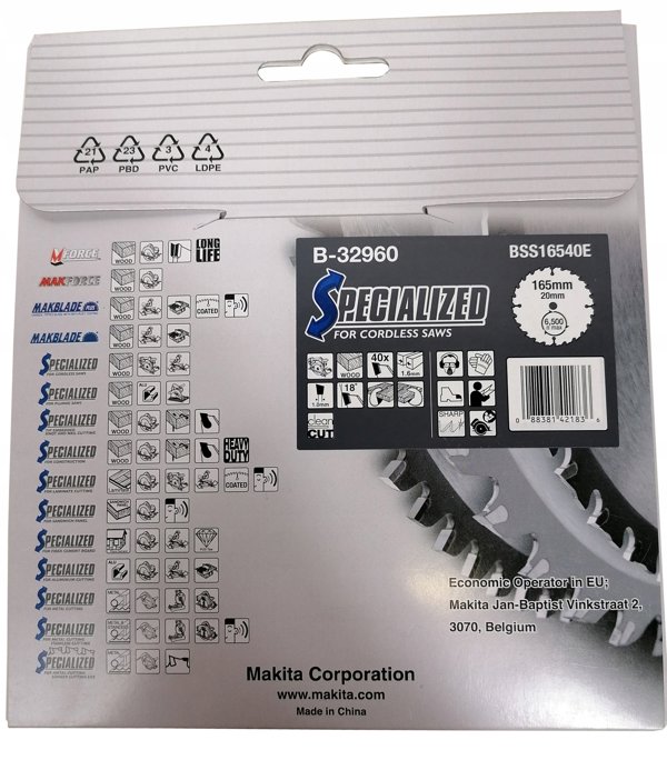 Makita SPECIALIZED Sägeblatt 165x20x40Z