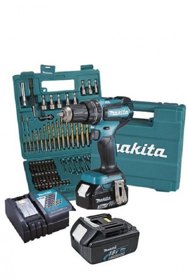 Makita Accum. screwdriver-drill 18V 2x3.0Ah, 50/27Nm, Makita + B-49373