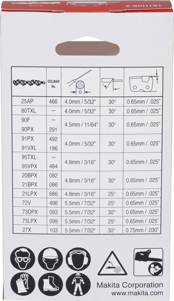 Αλυσίδα Πριονιού Makita για DUC101 & UC100, 10cm/4", 0.325", 1.1mm