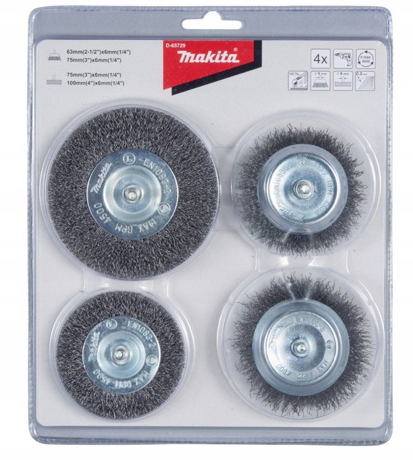 Makita Rundbürsten-Set 4tlg. Stahl