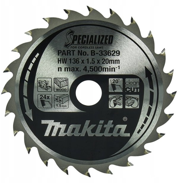 Makita Makita B-33629 SPECIALIZED Saw Blade 136x20x24Z