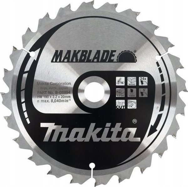 Makita pila tarczowa do drewna Makblade 190x20mm 24-zeby