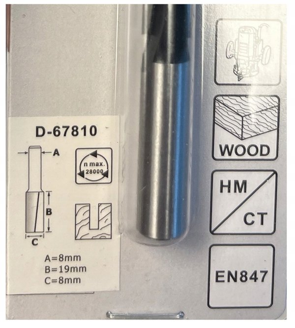 Makita MAKITA STRAIGHT MILLING CUTTER 8mm 8x51mm (2 BLADES)
