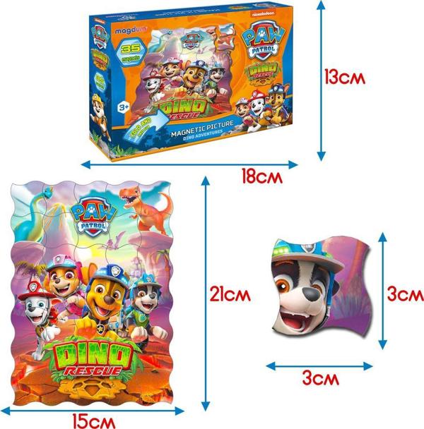 Maksik Μαγνήτες Paw Patrol Dino Rescue ML4034-35 - Σετ Μαγνητικά Παζλ για Παιδιά