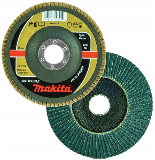 Makita Sciernica Listkowa Zirkon 125x22,23mm P60 Metal, Stal Nierdzewna