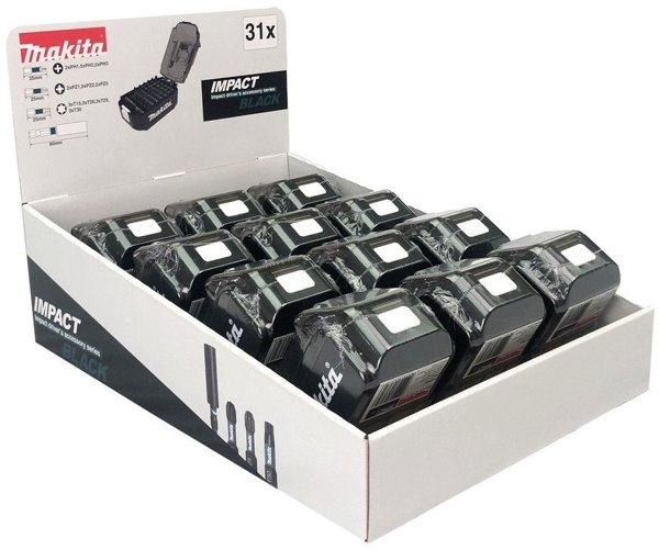 Makita Display 12x Impact Black Bit-Set 31-tlg.