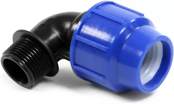 Lovrin Αρσενικός Άγκωνας Perla Blue, Ø25 x 1/2", Ορειχάλκινος Σύνδεσμος Υδρορροής