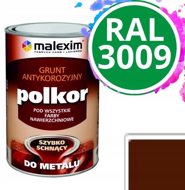 Malexim ταχύστεγο αντιδιαβρωτικό χρώμα βάσης Polkor κόκκινο T 3009 0,7L