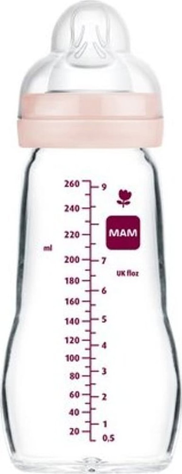 MAM Γυάλινο μπουκάλι 260ml κορίτσι