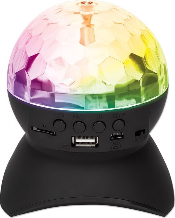 Manhattan LED Disco Ball με ηχείο Bluetooth MP3 USB/MicroSD Radio 8441931 766623165068