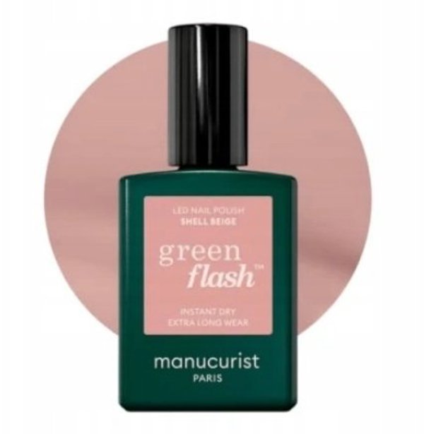 MANUCURIST_Green Flash Led Gel Nail Lacquer lakier do paznokci Shell Beige 15ml