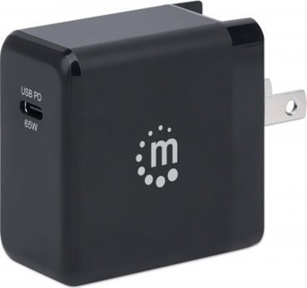 Φορτιστής USB MANHATTAN GaN Power Delivery USB-C PD-Port έως 65W με εναλλάξιμα βύσματα για ΕΕ, ΗΒ και ΗΠΑ