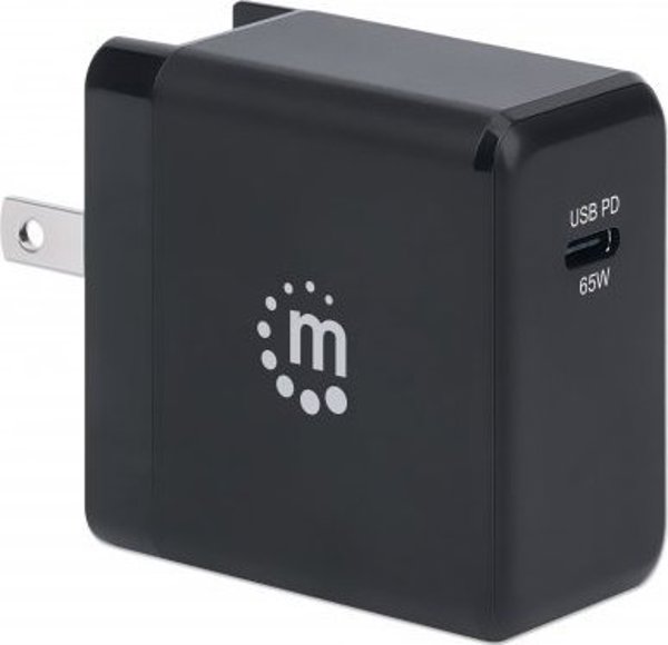 Φορτιστής USB MANHATTAN GaN Power Delivery USB-C PD-Port έως 65W με εναλλάξιμα βύσματα για ΕΕ, ΗΒ και ΗΠΑ