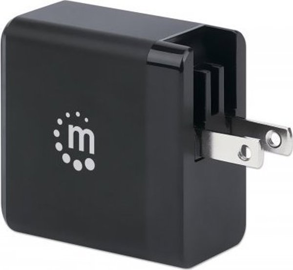 Φορτιστής USB MANHATTAN GaN Power Delivery USB-C PD-Port έως 65W με εναλλάξιμα βύσματα για ΕΕ, ΗΒ και ΗΠΑ