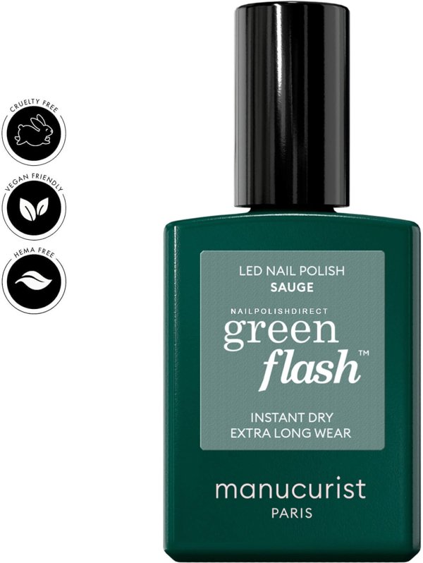 MANUCURIST_Green Flash Led Gel Nail Lacquer lakier do paznokci Sauge 15ml