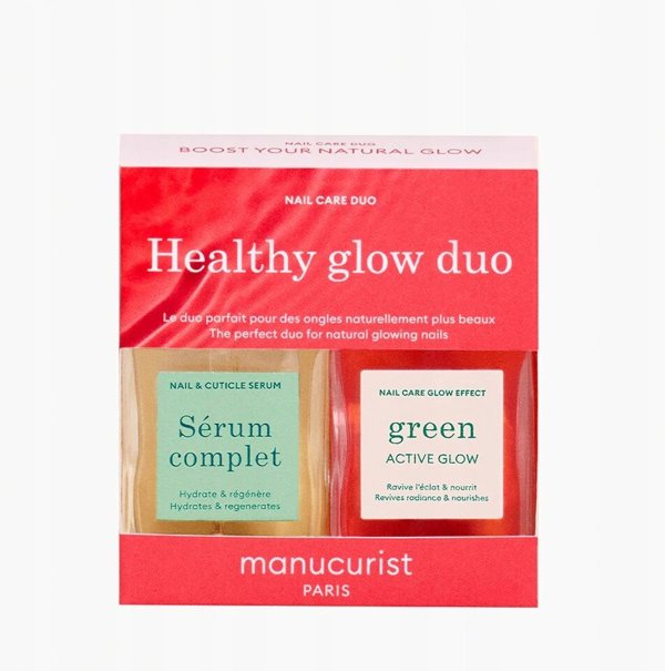 MANUCURIST_SET Healthy Glow Duo Serum Complet serum do paznokci 15ml + Green Active Glow od ywka do paznokci 15ml