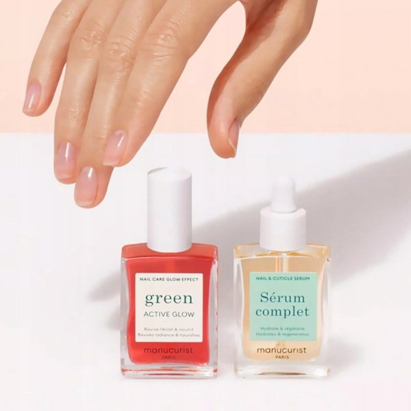 MANUCURIST_SET Healthy Glow Duo Serum Complet serum do paznokci 15ml + Green Active Glow od ywka do paznokci 15ml