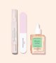 MANUCURIST_SET Glossy Booster Duo Peeling Pen peeling z kwasem glikolowym + Mini Nail Buffer tr jstronna polerka