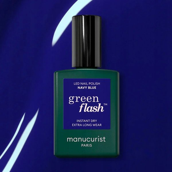 MANUCURIST_Green Flash Led Gel Nail Lacquer lakier do paznokci Navy Blue 15ml
