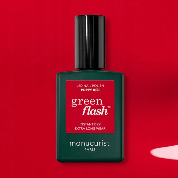 MANUCURIST_Green Flash Led Gel Nail Lacquer lakier do paznokci Poppy Red 15ml