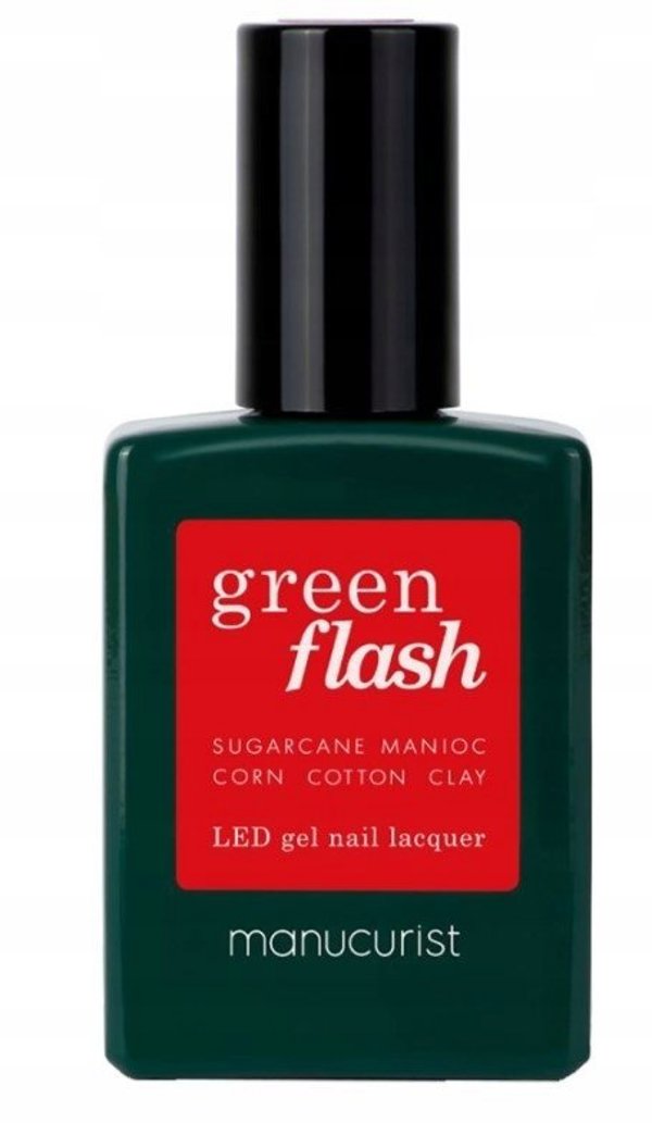 MANUCURIST_Green Flash Led Gel Nail Lacquer lakier do paznokci Poppy Red 15ml