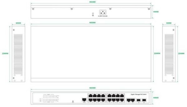 Managed Layer 2+ Switch, 16