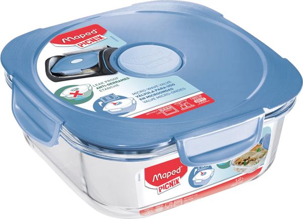 Maped Γυάλινο δοχείο φαγητού 1,2 l Maped Picnik Adult μπλε